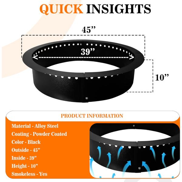Огневая яма вставка для самодельного костра кольцо тяжеловесное твердое стальное строительство для наружного использования