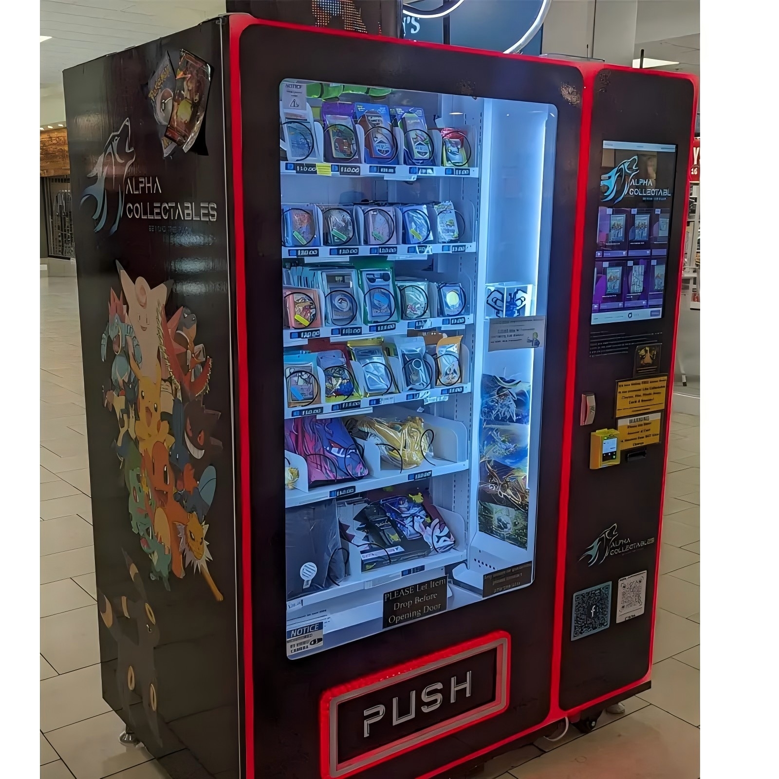 Wholesale Automatic Trading Card Vending Machine Free Custom Design Large Capacity LED Light for Pokemond Cards 24/7