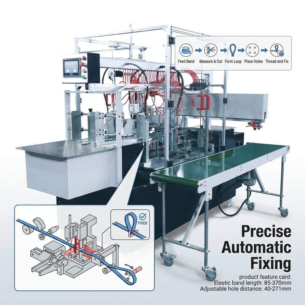 HX36B PRO Notebook Finishing Machine Realizing Precise Elastic Closing Strap Fixing Procedure