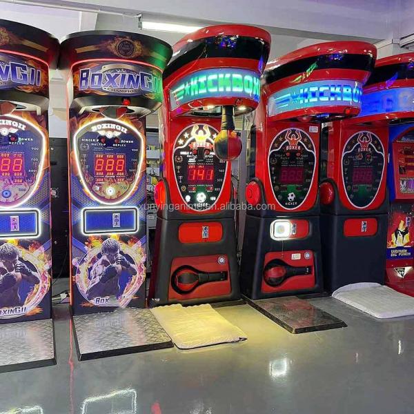 Máquina de boxe de arcade de moedas Big Punchbag 220V