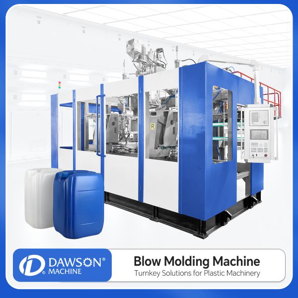 4 Screw Heating Zone Plastic Blow Molding Machine HDPE Jerrycan Bottle Production Line Clamping Force 270 KN Technology