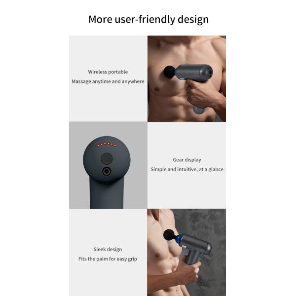 2000mAh Portable Muscle Fascia Massage Gun With 6 Speeds 4 Massage Heads