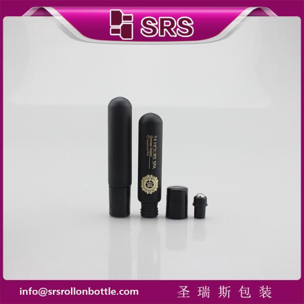 SRS luxury empty 10ml matte black glass roll on bottle for perfume