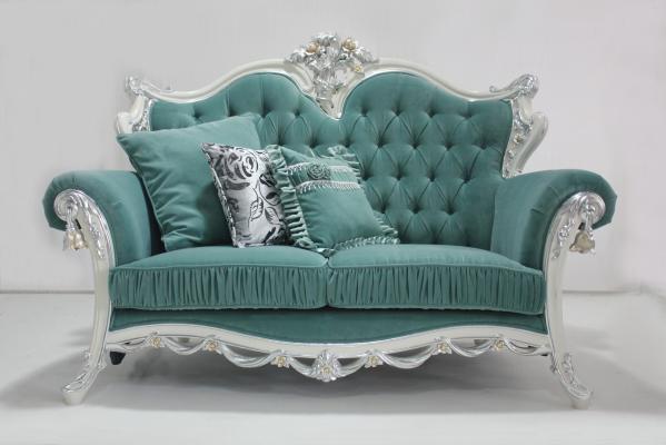 Green Executive Classic Wooden Antique Sofa Set One Seater Leather Couch