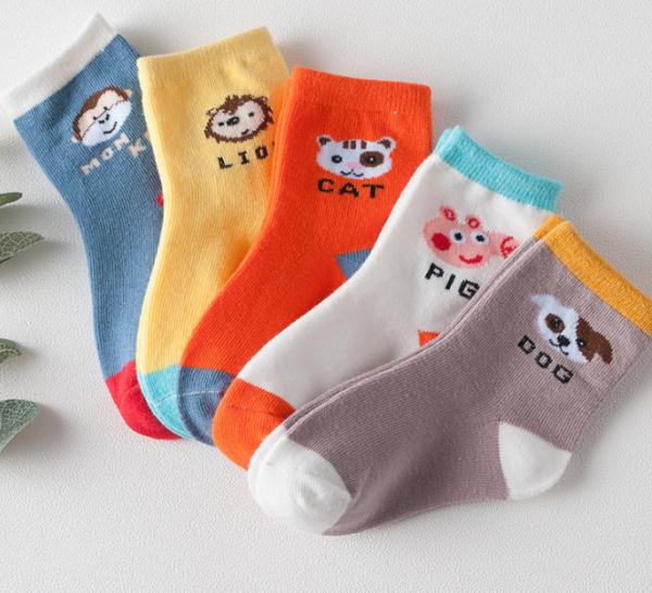 Cotton School Socks Asian Boy Colorful Socks Girl Jacquard Crew Sock