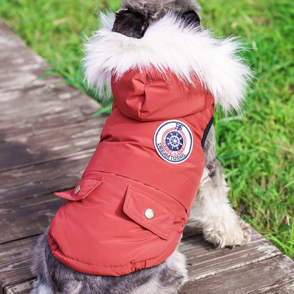 Customization Service Provided Fashion Luxury Winter Dog Clothes with Fur Collar Hoodie