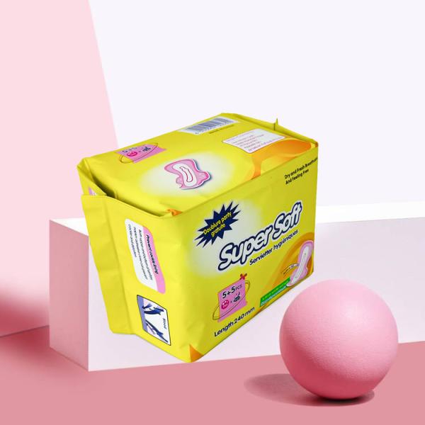 Preço baixo por grosso higiene feminina ultrafinos algodão orgânico almofadas sanitárias de algodão descartáveis