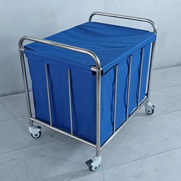 Chariot de déchets médicaux en acier inoxydable pour l'hôpital Vêtements de soins infirmiers du matin Nettoyage des salles des patients