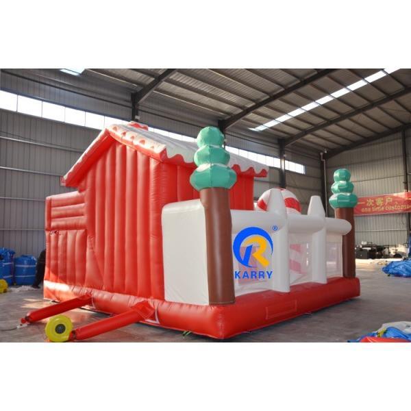 Outdoor Merry Christmas Theme Tree Castle Inflatable Bounce House for Kids and Adults