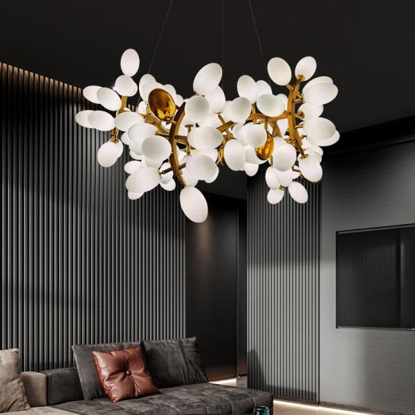 White Alabaster Hanging Light Fixtures