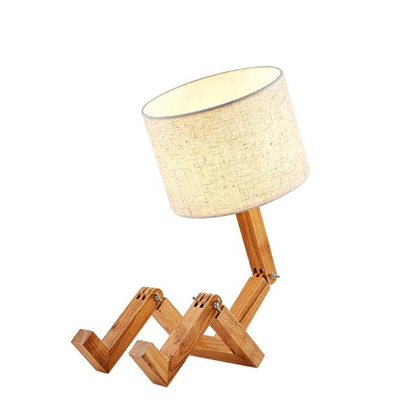 Folding Table Lamp Creative European Fashion Bedroom wood robot art table lamp(WH-MTB-28)