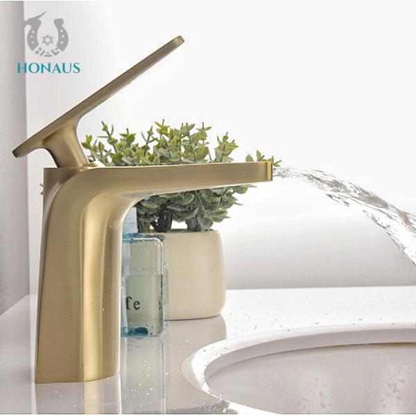 ISO Antique Black Hot And Cold Wash Basin Taps Waterfall Basin Faucet Set