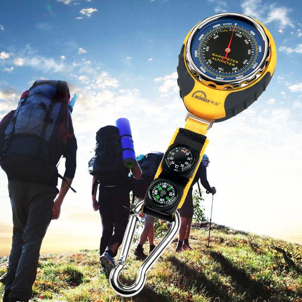 Hiking / Camping Compass Indoor Outdoor Thermometer -30 To 50℃ Measurement Range