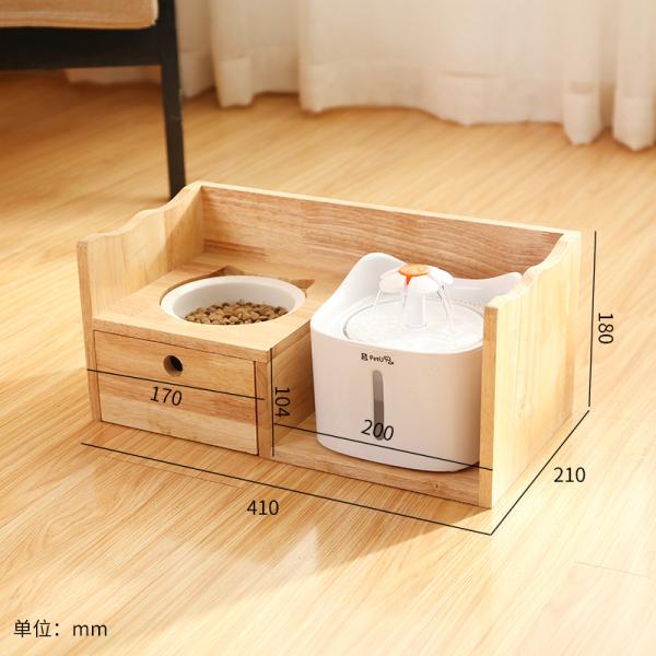 OEM Bamboo Wooden Raised Dog Bowls Elevated For Food Water Feeding