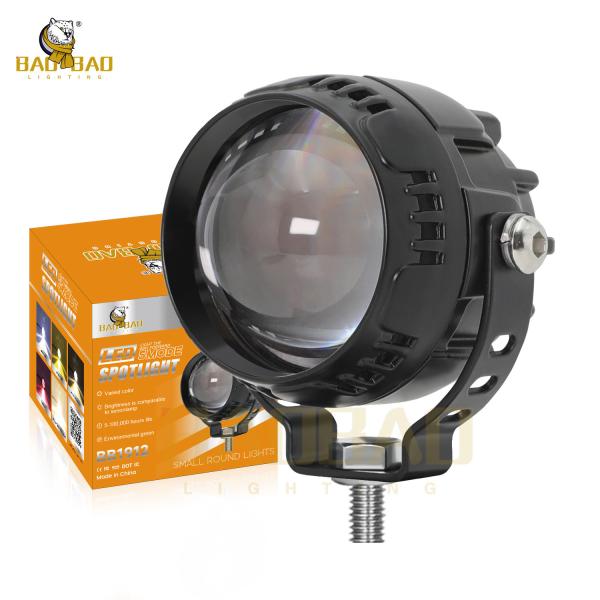 Farol único Branco Amarelo Vermelho Flash Alumínio Motocicleta Lâmpada de LED Externa