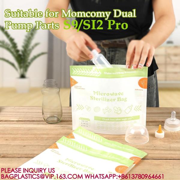 Microwave Steam Sterilizer Bags, Baby Bottle Cleaning Bag Sterilizer Bags Breast Pump
