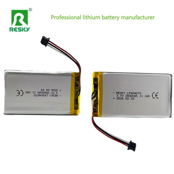 Lithium Cell 804070 3.7v 3000mAh 11.1wh Rechargeable Lipo Li-polymer Battery For Speaker