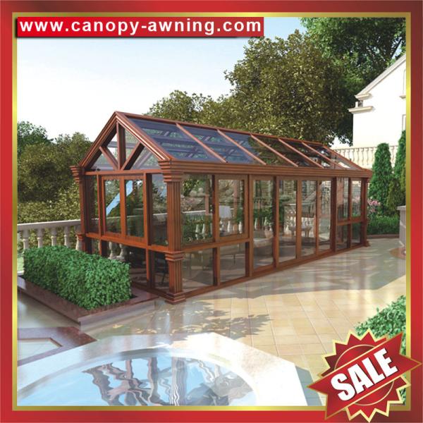 high quality prefab outdoor glass alu aluminum aluminium alloy sunroom sun house cabin shed kits for sale