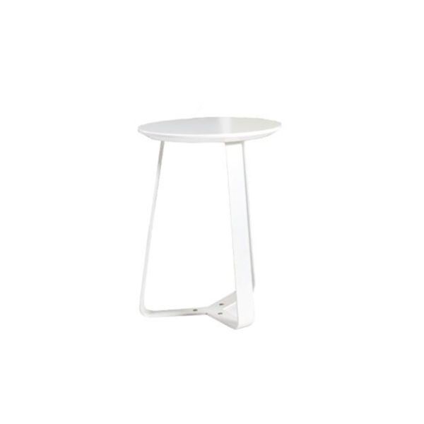 Round Wood Top Small Nesting Coffee Table High Stability With Metal Base