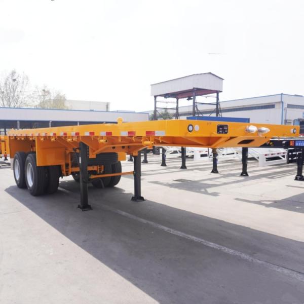 Used and New CIMC 2 Axle Flat Bed Semi Truck Trailer for Transport 20 Ft Container for Sale