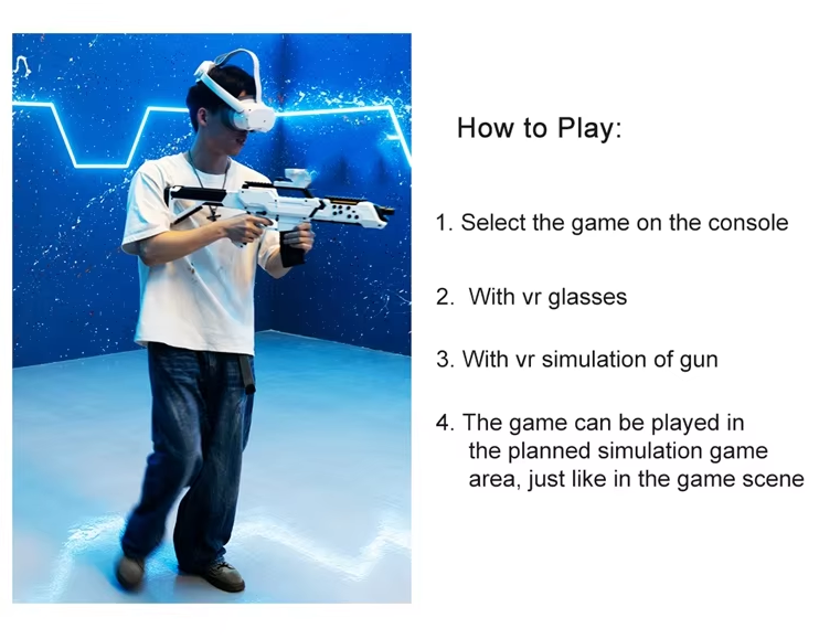 9D VR Shooting Arena Machine Multiplayer Free Roam Virtual Reality Game for Indoor Park Shopping Mall Team Building