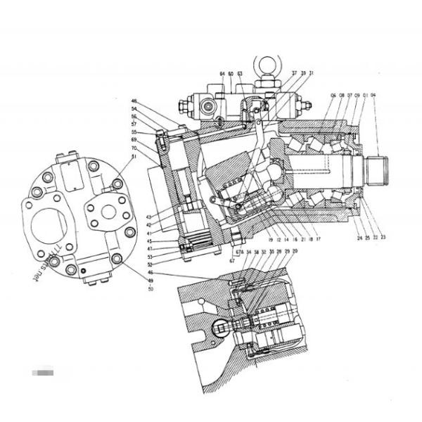 Hitachi Excavator Hydraulic Pump Parts HPV116 EX200-1 EX220-1 EX220LC Main Pump Head Cover