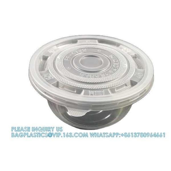 920ml Round Microwavable Plastic Disposable Soup Rice Bowls Restaurant Food Packaging Clear Container For Food