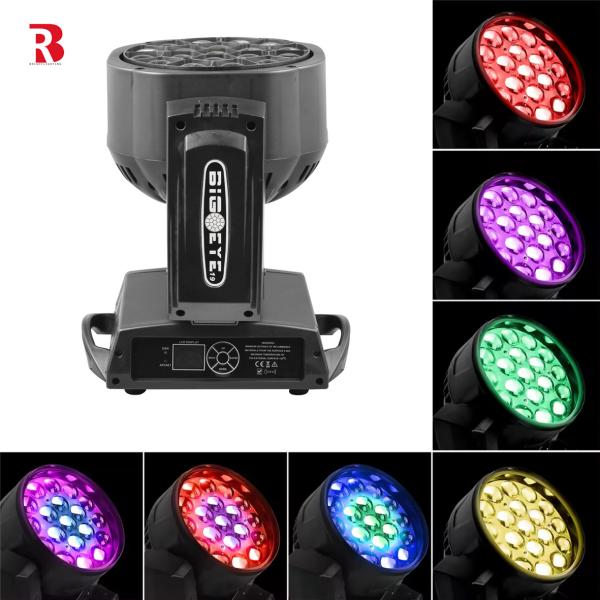 4 в 1 Bee Eye 19x15w Движущаяся голова Светодиод LCD Цветный дисплей для свадьбы