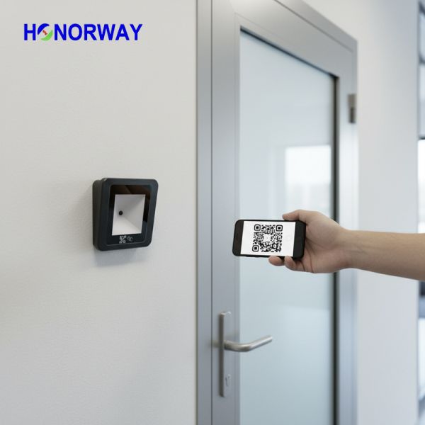 Wall Mounted NFC QR RFID Reader RS232 Wiegand Interface For Turnstile Door Lock System