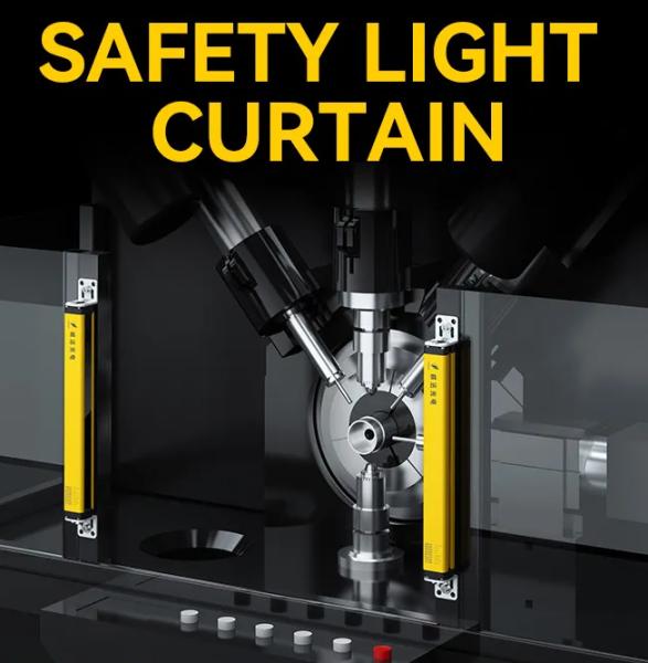 Safety Level 4 Safety Light Curtain IP50/IP54 DC10-32V PNP NPN Industrial Safety Light Barrier Aluminum Housing 10-40mm Resolution 30m Detection Range CE Certified