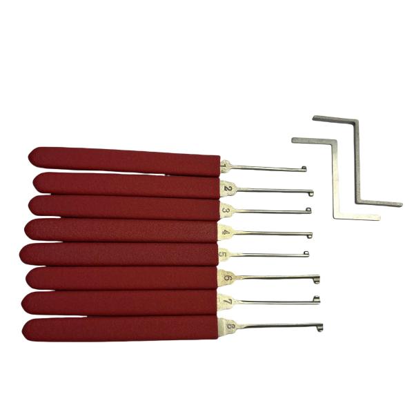 Exercise Hook Pick Tool Set 8pcs Door Picking Kit With Red Hadle