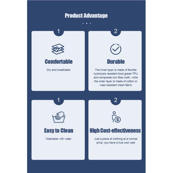 Длина одежды Регулярный износостойкий решетчатый охлаждающий жилет для вставки охлаждающего льда