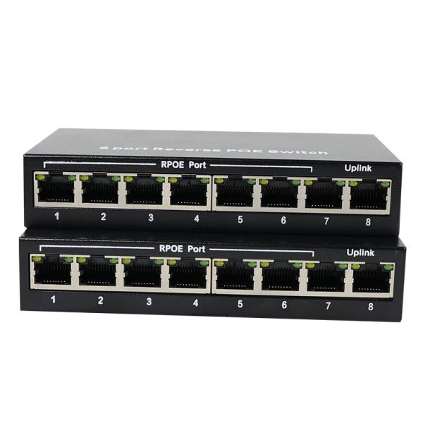 Commutateur PoE inverse à 8 ports avec sortie 12V CC pour caméras IP