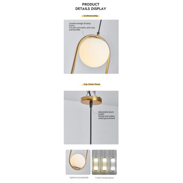 Double Headed 4000K 6000K Decorative Pendant Lights Milk White