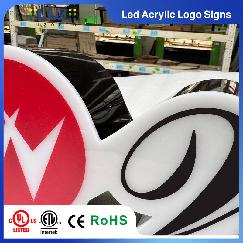 Custom 3D Script Letter Acrylic LED Sign Front-Lit Connected Channel Logo