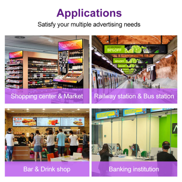 CH 23.1 Android Commercial Shopping Mall Poster Stretched bar Lcd Digital Signage Advertising Display Screen for Business Shop