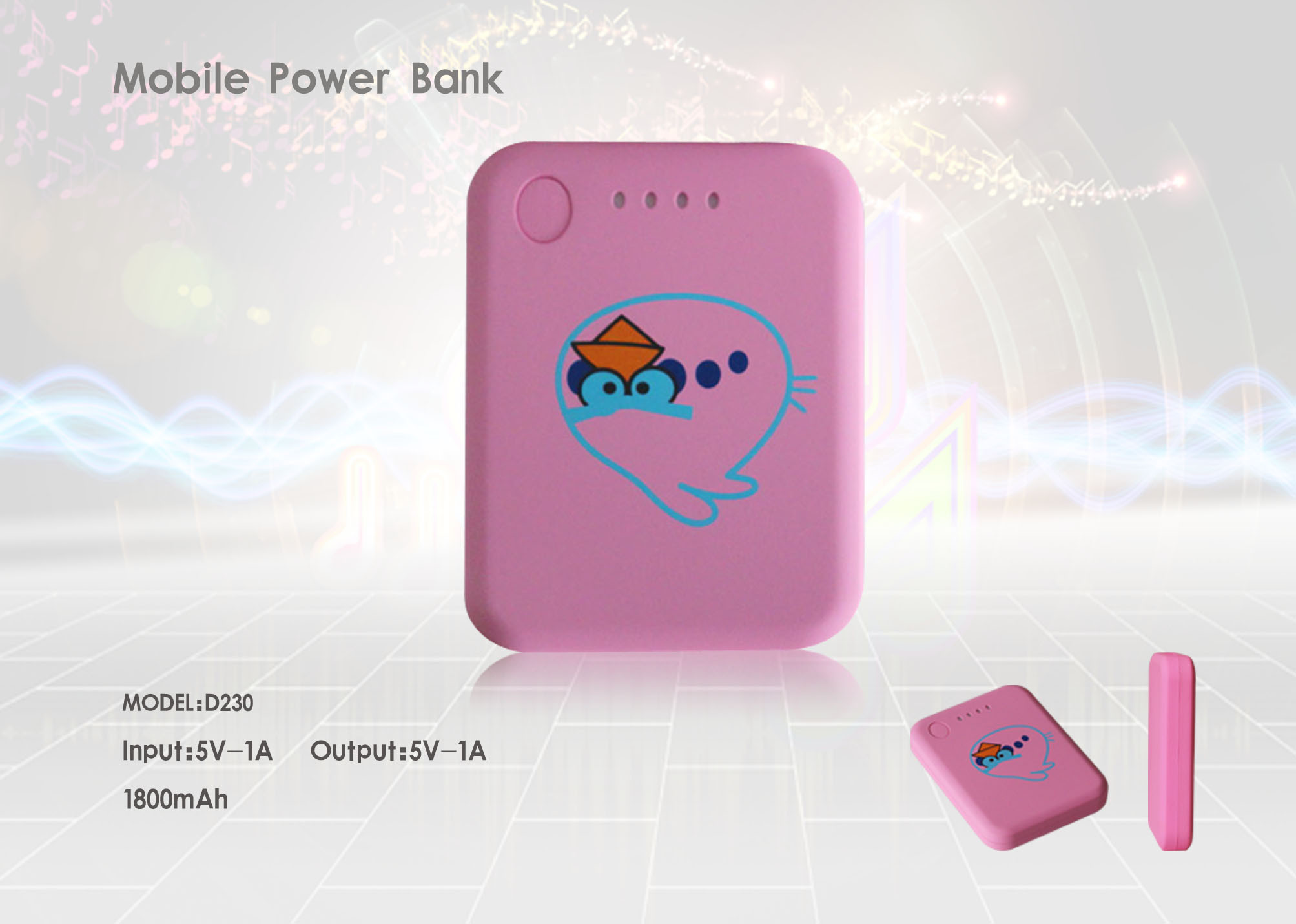 5V 1A 3000 mAh KolorFish IPhone Charger Mobile Power Bank USB Power Packs