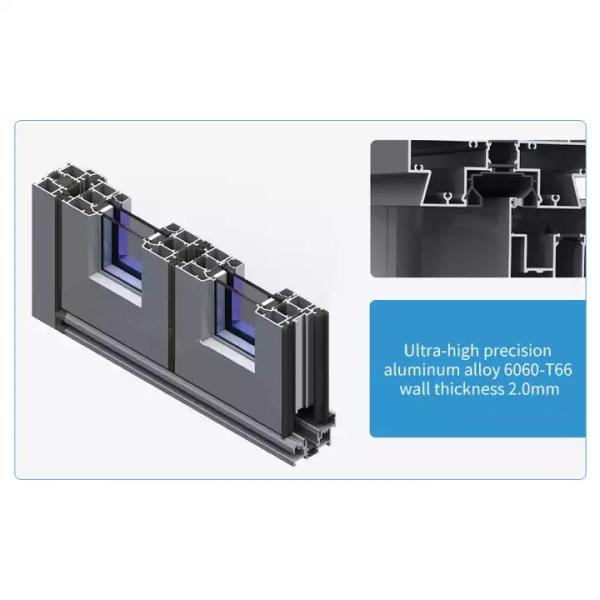 New Design Anti Pinch Hand Aluminum Sliding Door Bifold Brown Glass