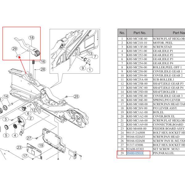 99480-05018 SMT Machine Parts SS Feeder Accessories SS12MM Pressure Rod Fixed Pin 16MM