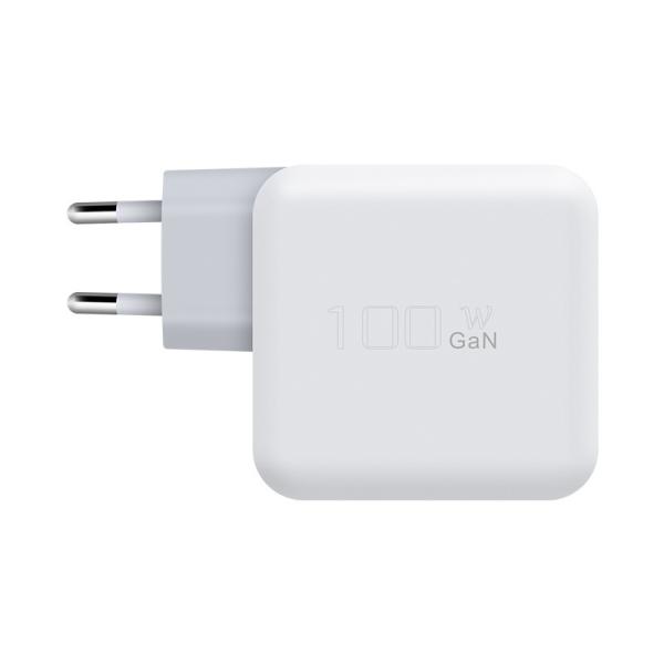 Chargeur GaN PD 100W avec ports 1A+2C, prise UE pour ordinateurs portables