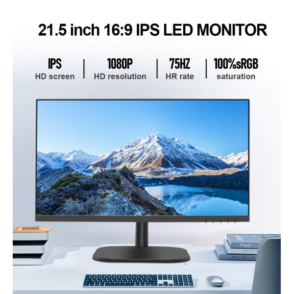 22 Inch LED Office Monitor Bezel Free 1K FHD Resolution VA Panel PC Monitor