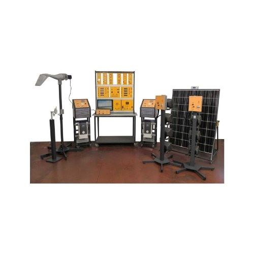projetando o HÍBRIDO educacional de Trainer do eletricista do equipamento SOLAR/INSTRUTOR das ENERGIAS EÓLICAS