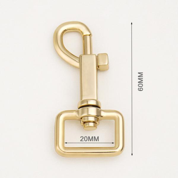 Customized 20mm Gold Metal Snap Hook for Bag Strap Clasp Bag Hardware 3/4 Swivel Hook