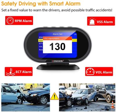 Tous en un mètre des véhicules à moteur de mesure d'automobile de l'ordinateur KONNWEI KW206 TFT OBD II de voyage