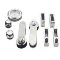 Equipo de hardware de deslizamiento de pantalla de cristal de baño funcional con marco de acero inoxidable 304