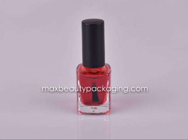 shiny black nail polish cap flat brush square nail polish bottle 11ml nail polish plastic cosmetic packaging