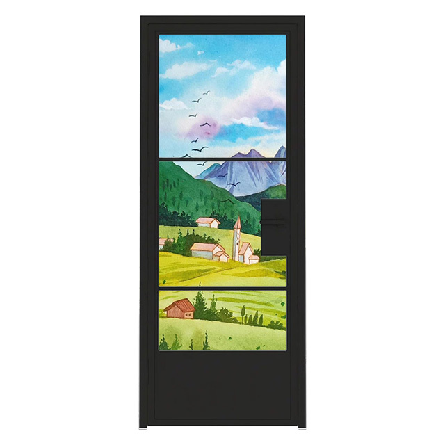 Residence Building Aluminum Casement Door Quiet Single Secrecy Glass Bathroom Door Design Aluminium