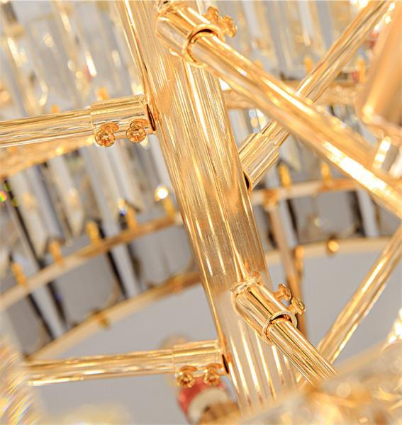 LED Spiral Luxury Crystal Golden Big Chandelier Duplex Building european crystal chandeliers(WH-NC-94)