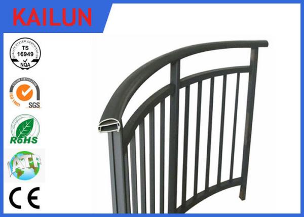 Powder Coated Extrusion Aluminium Balustrade Profiles For Interior Stairway 85 Mm Width