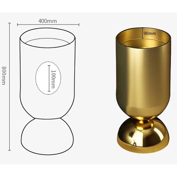 High Arc Free Standing Stainless Steel Pedestal Sink With PVD Nano Tech Coating